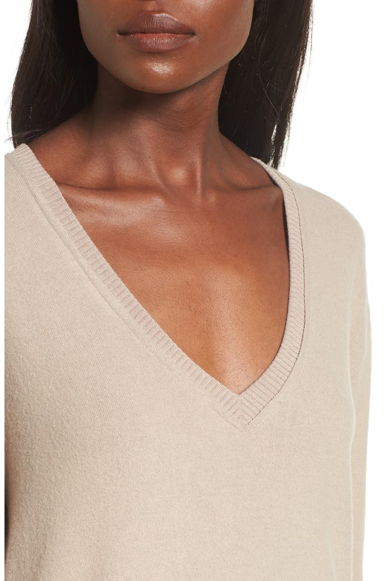 V-Neck Pullover, Alternate, color, TAN OXFORD