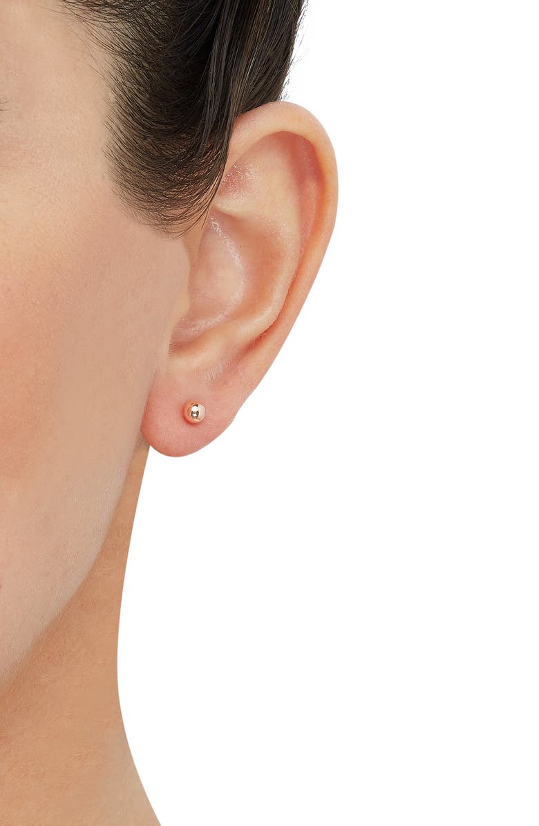 Frankie & Zoe 4mm High Polish Ball Stud Earrings, Alternate, color,