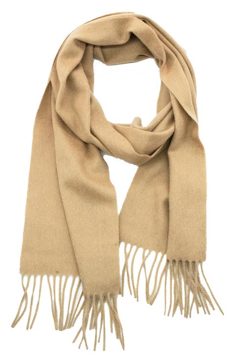 Fringe Trim Cashmere Scarf