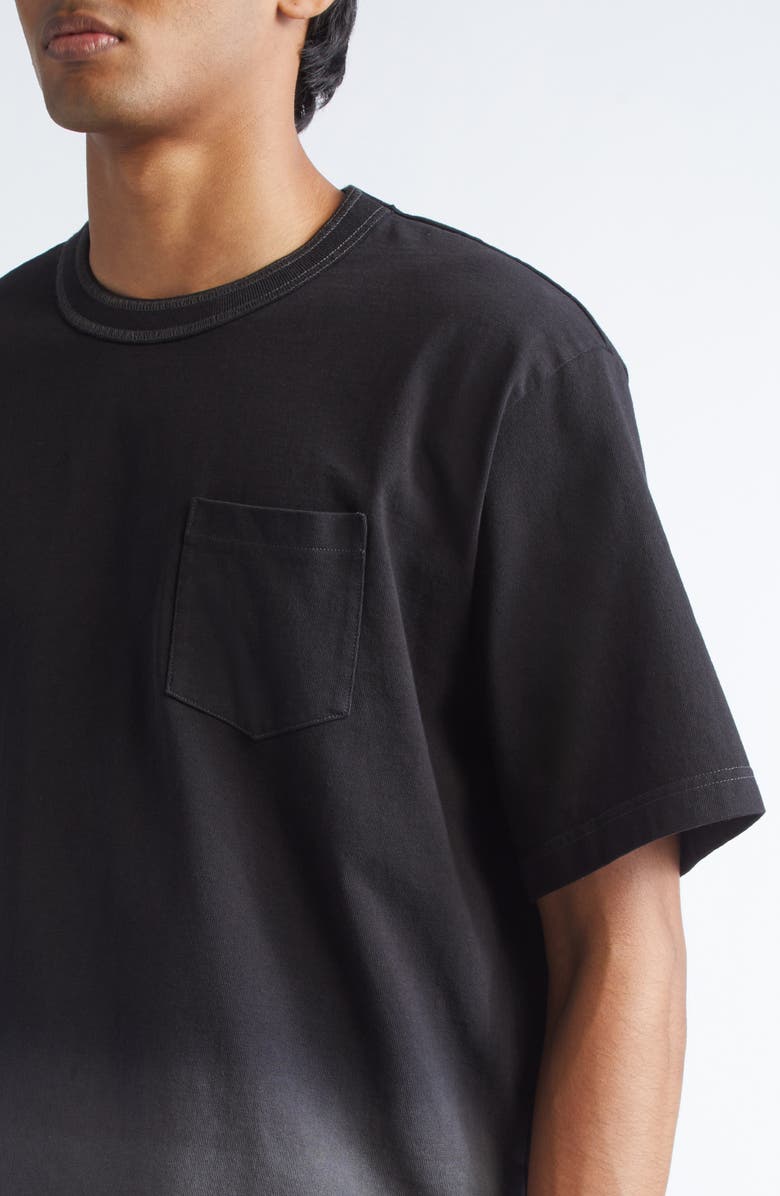 Sacai Garment Dye Cotton Jersey T-Shirt, Alternate, color, Black