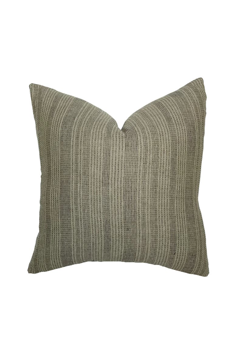 Davis Olive Woven Stripe Pillow Cover, Main, color, Olive Green