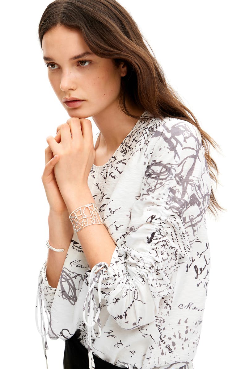 Desigual Blus Sign Graphic Shirt, Alternate, color, 