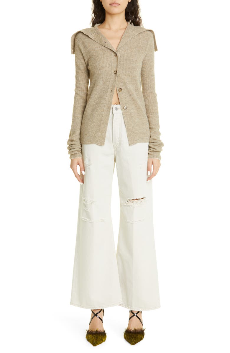 Acne Studios High Waist Rip Relaxed Fit Jeans, Alternate, color, 