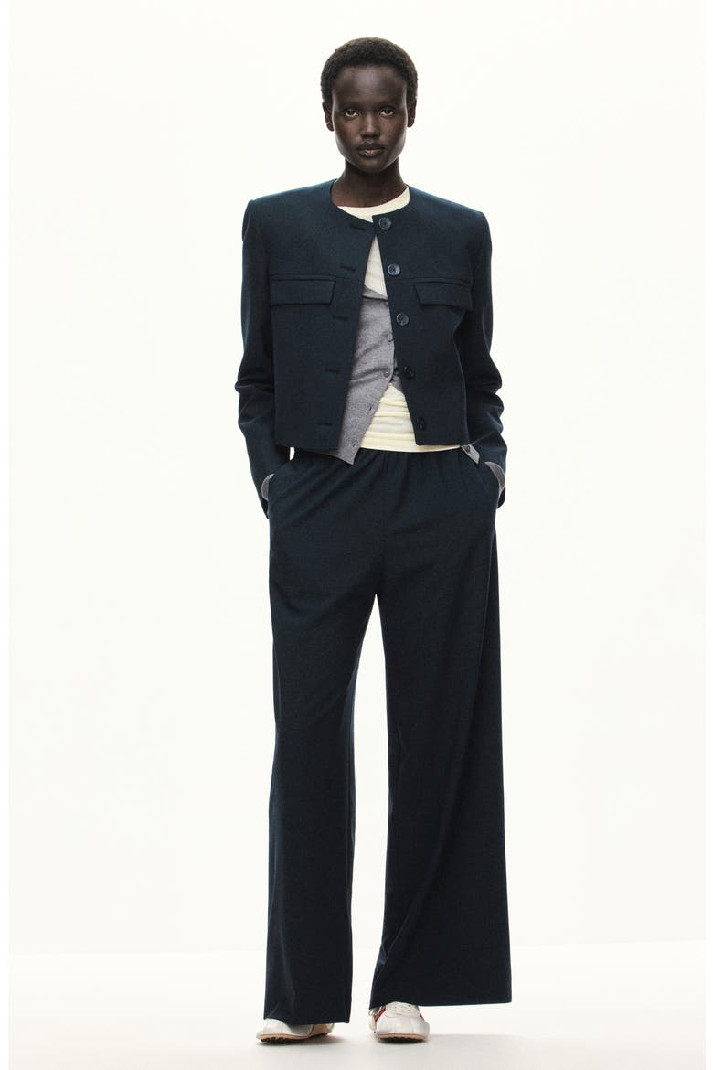 Marker Elastic Waist Wide Leg Pants, Alternate, color, NAVY