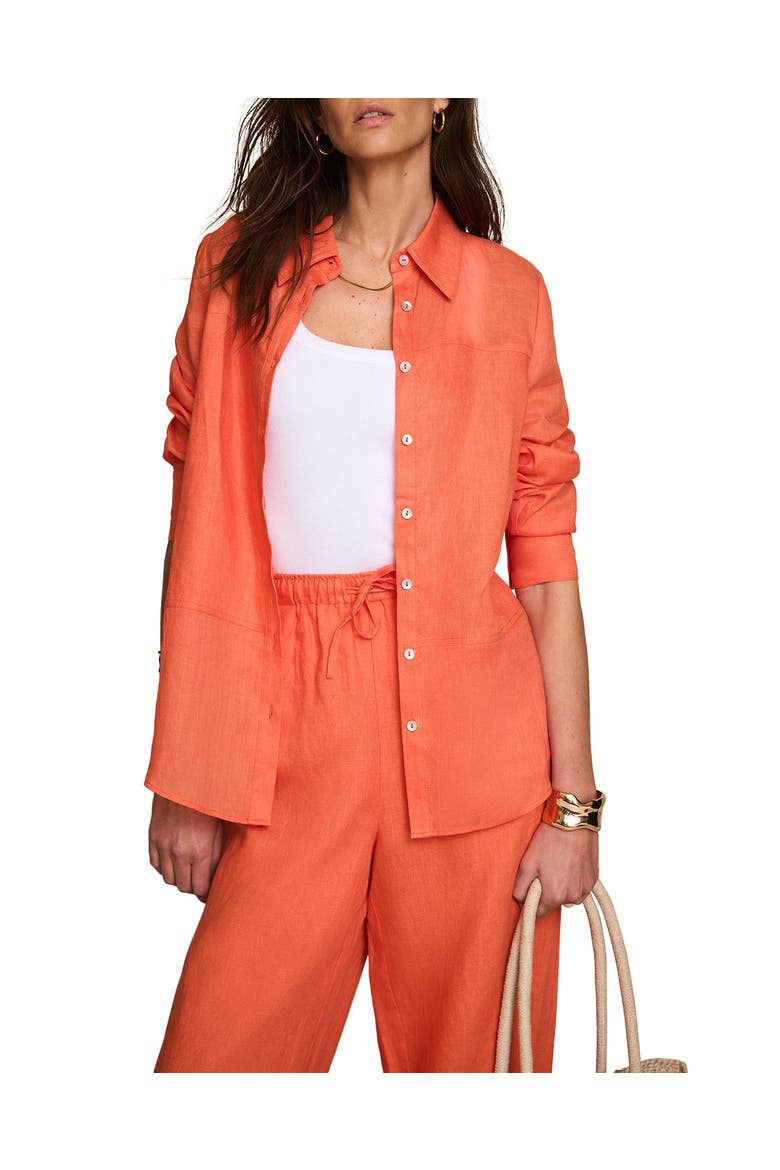 Linen Blend Shirt, Main, color, Orange