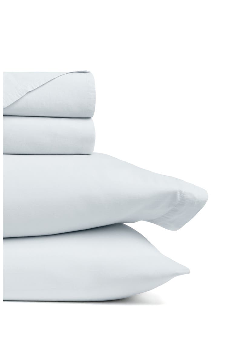 Solid Cotton Percale Sheet Set, Alternate, color, BLUE MIST