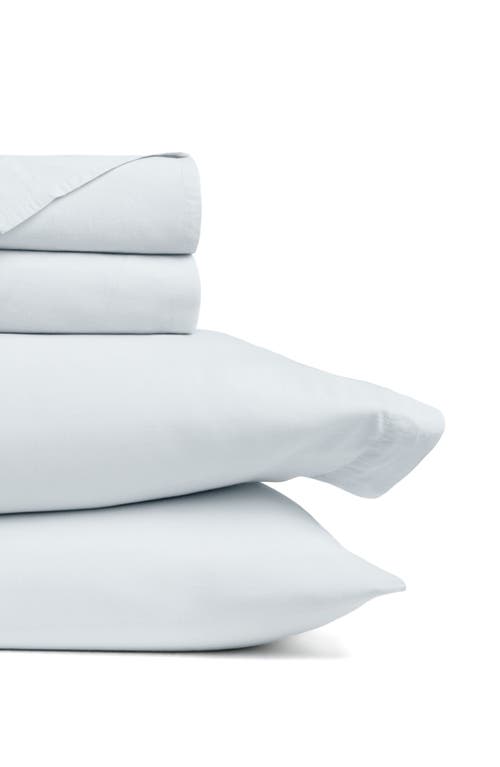 Homespun Solid Cotton Percale Sheet Set In Blue