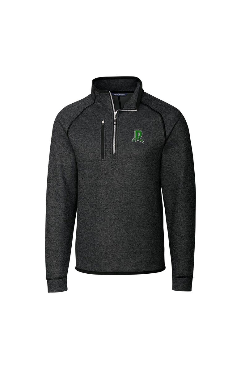 Cutter & Buck Men's Cutter & Buck Heather Charcoal Dayton Dragons Big & Tall Mainsail Sweater-Knit Half-Zip Pullover Jacket, Alternate, color, 