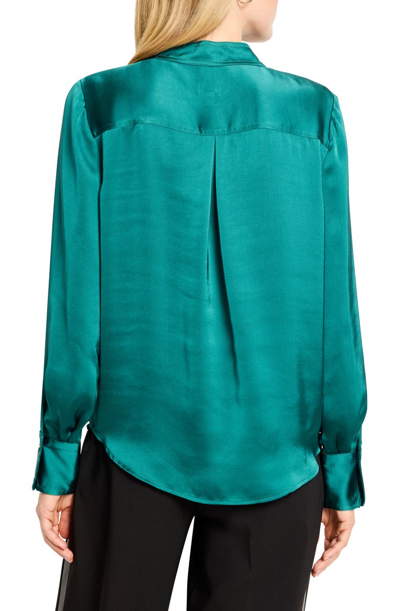 NIC+ZOE Day Gloss Button-Up Shirt, Alternate, color, Pine