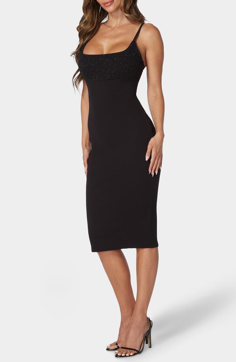 bebe Sequin Embellished Body-Con Midi Dress, Alternate, color, 