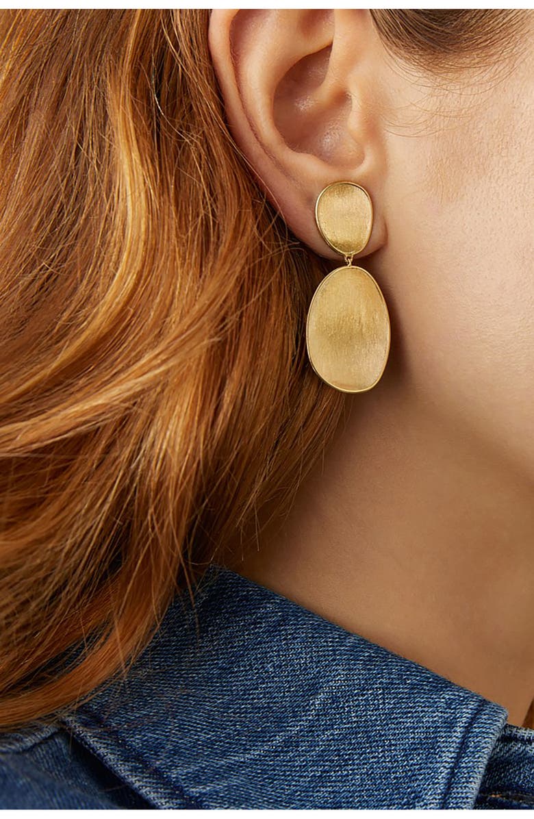 Marco Bicego Lunaria Drop Earrings, Alternate, color, Yellow Gold