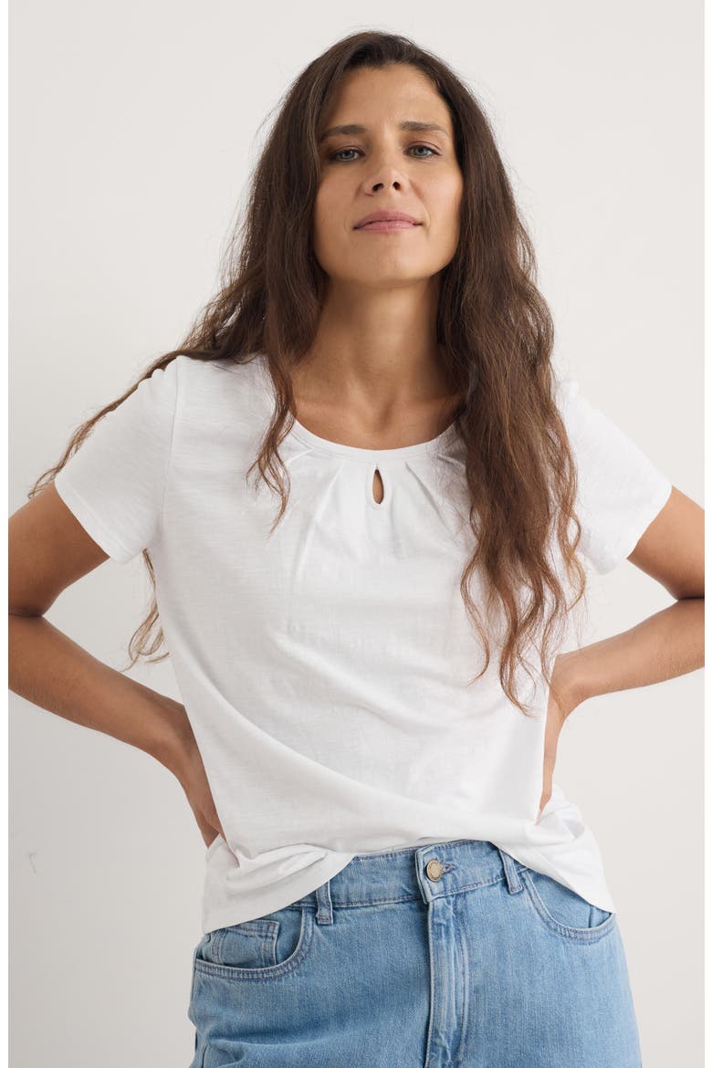 Appletree Keyhole Organic Cotton T-Shirt, Alternate, color, SALT
