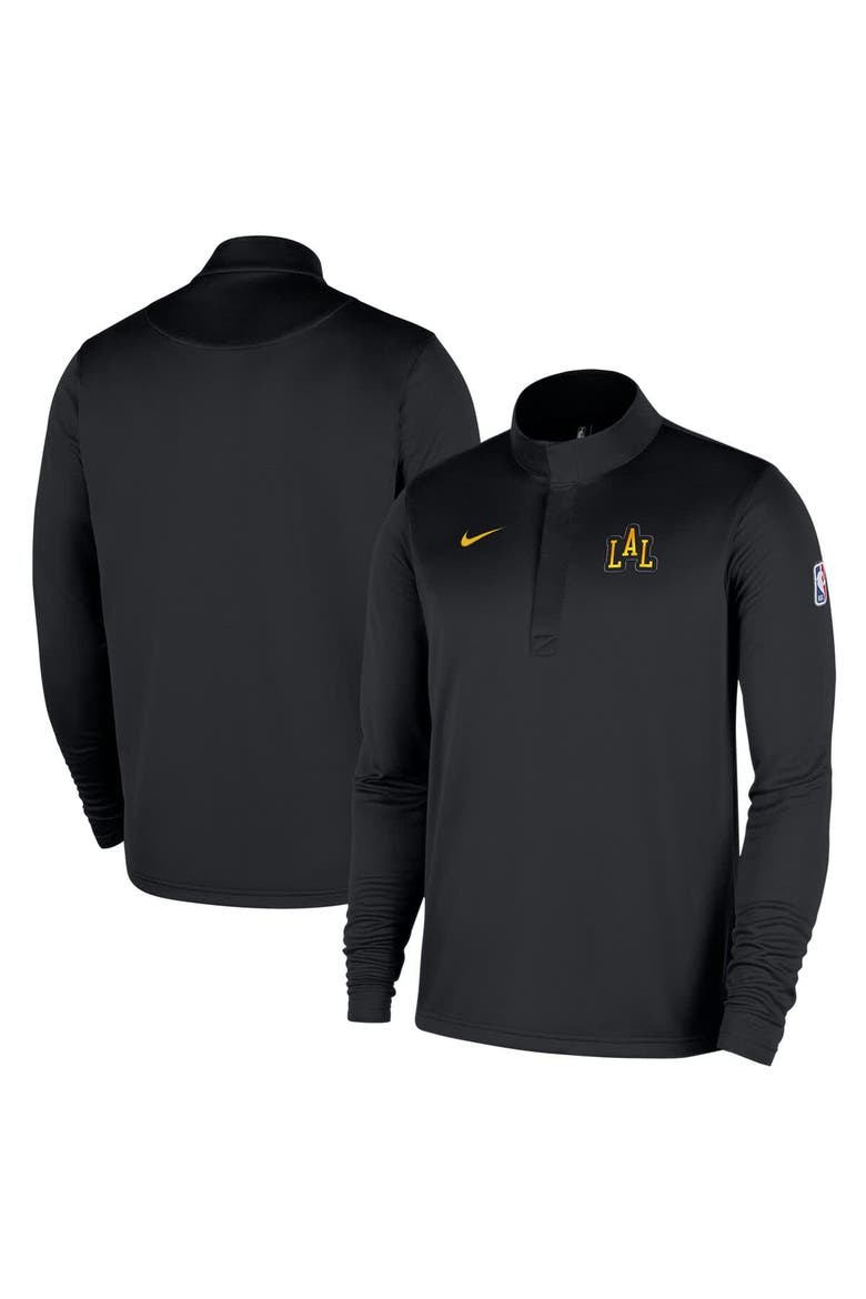 Men's Nike  Black Los Angeles Lakers 2025/26 City Edition Remix Authentic Coaches Dri-FIT Half-Zip Pullover, Main, color, Black