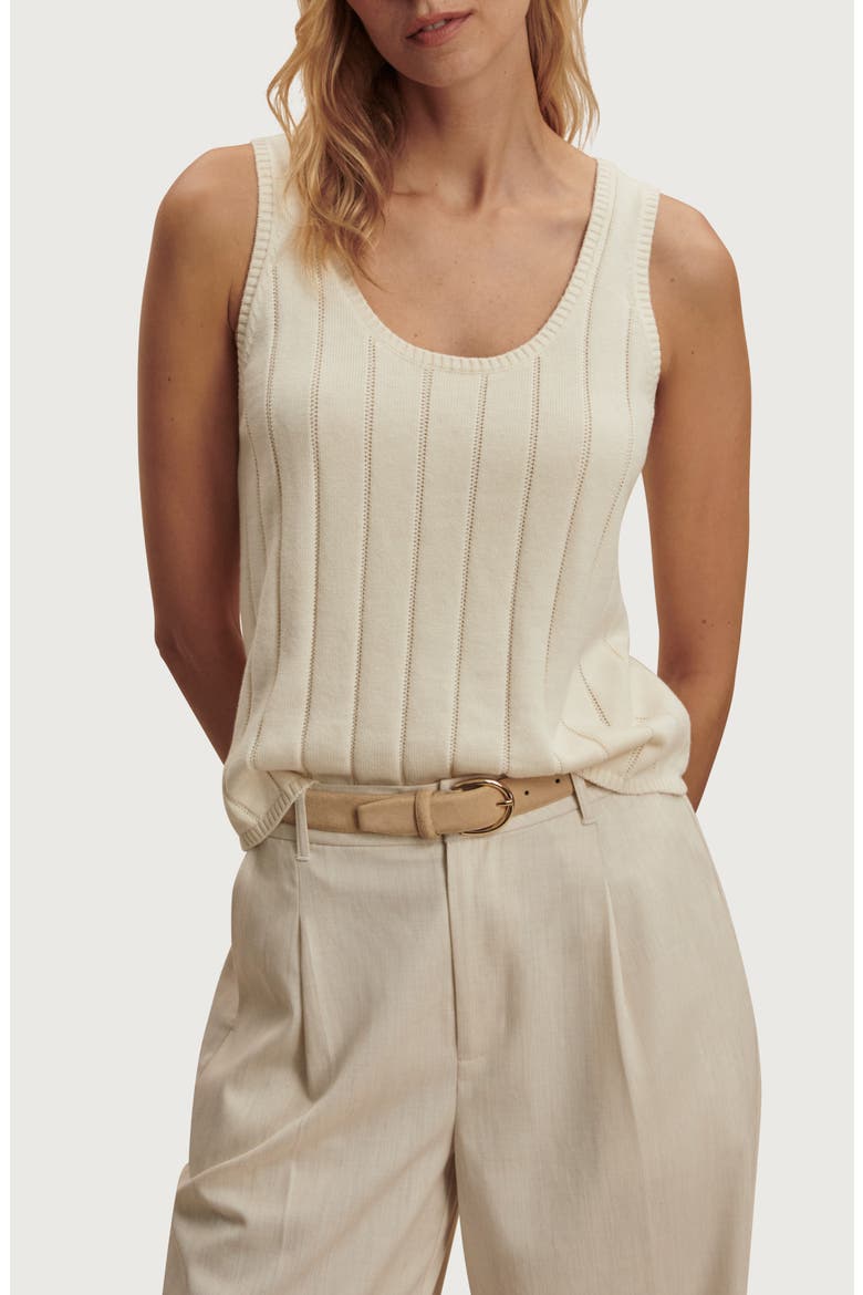 Ayaka Wide Rib Cotton Tank, Main, color, PRISTINE
