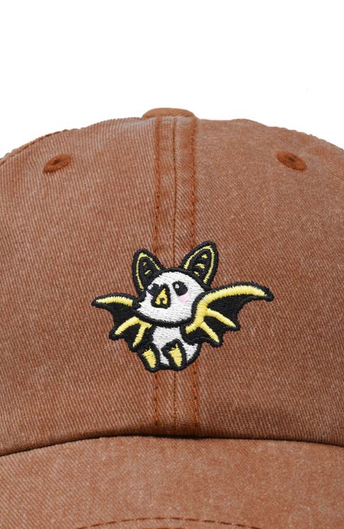 Dalix Honduran Bat Embroidered Dad Hat In Washed Orange