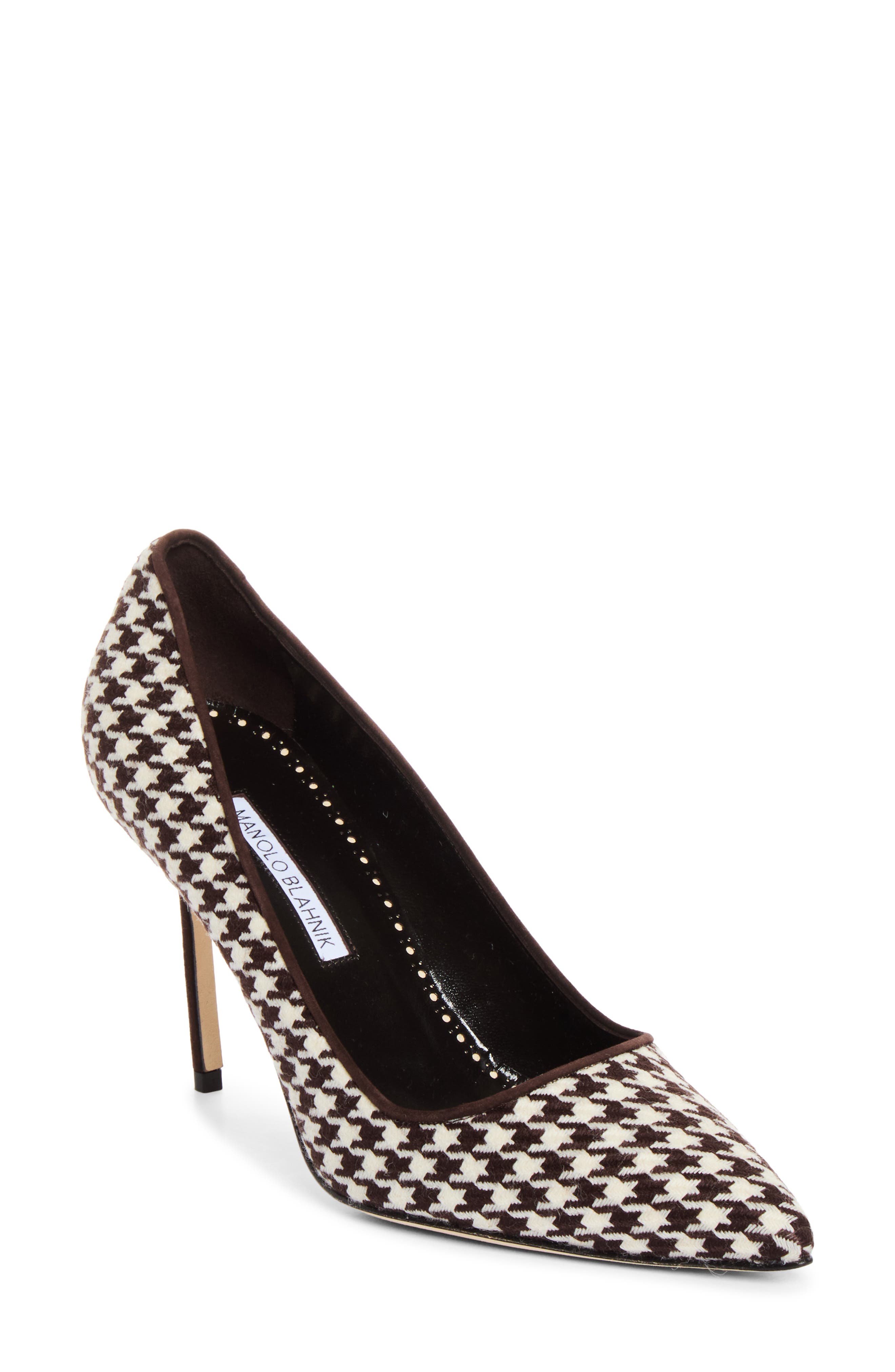 BB Pointed Toe Pump, Main, color, DARK BROWN/ CREAM