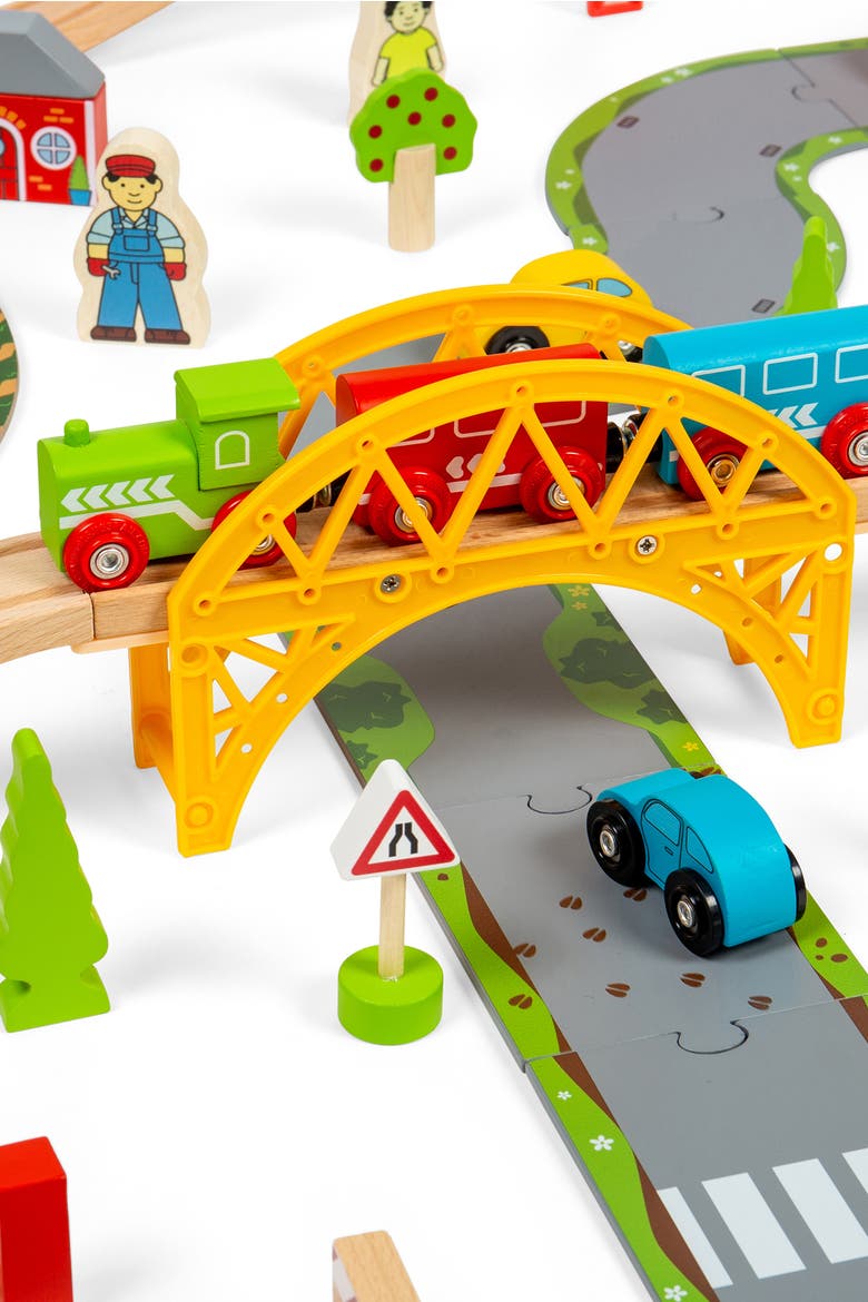 Road & Rail Train Set, Alternate, color, Brown