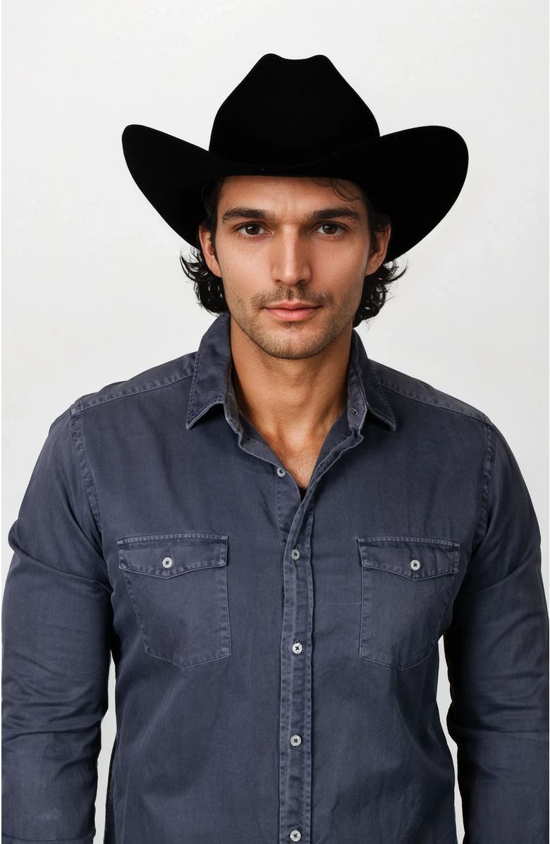 Manela The Maverick Premier Wool Western Cowboy Hat, Alternate, color, Black