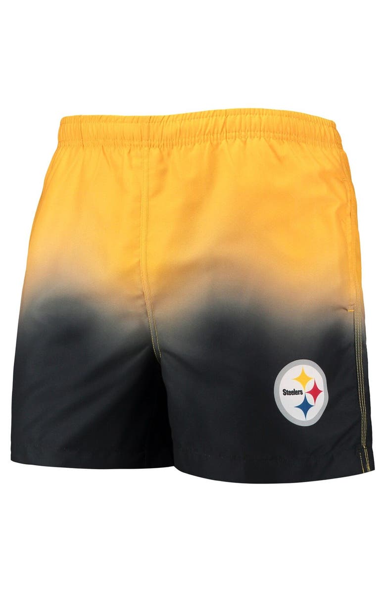 FOCO Men's FOCO Gold/Black Pittsburgh Steelers Dip-Dye Swim Shorts, Alternate, color, 