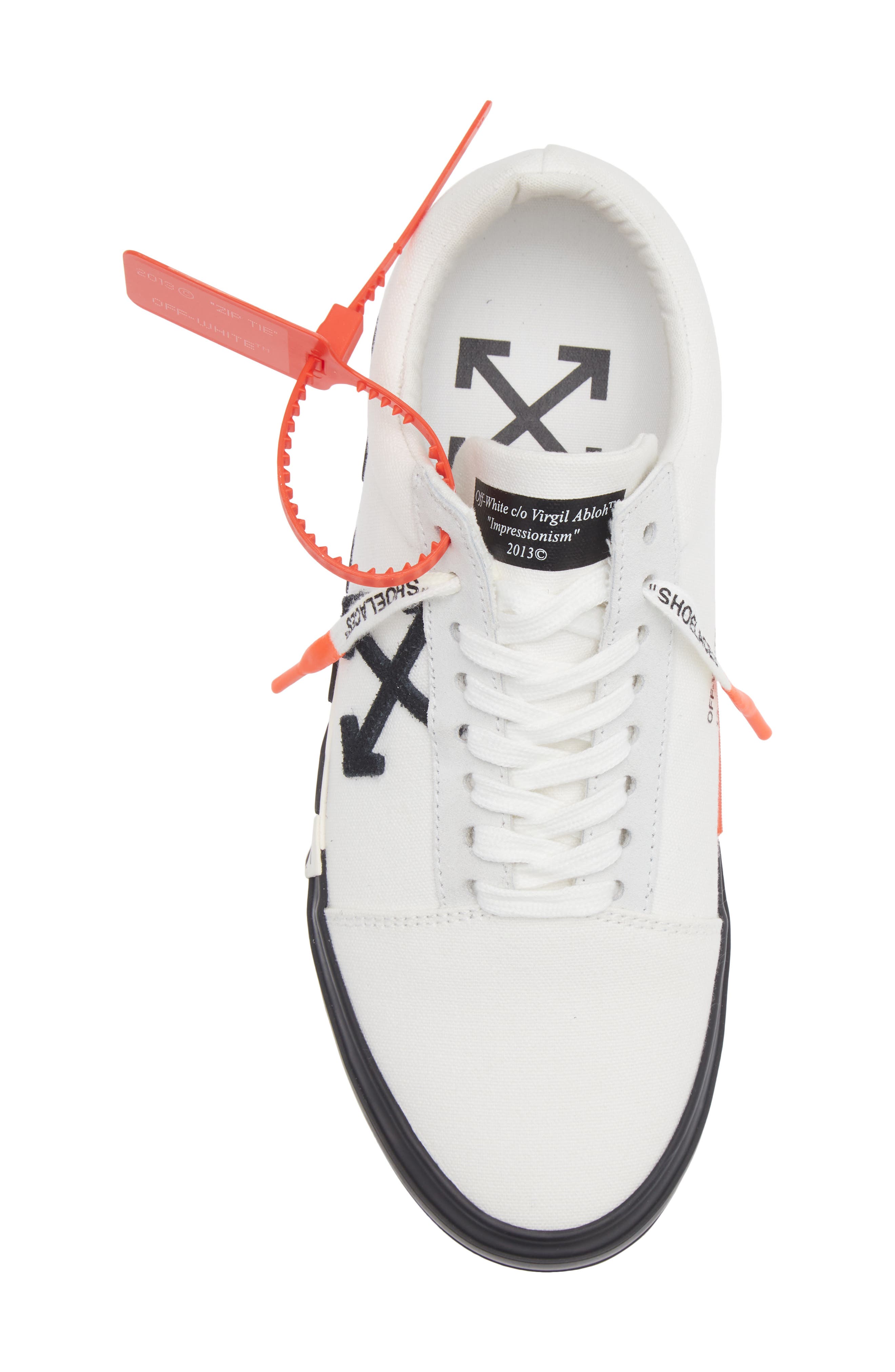 Off-White <p>Low Vulcanized Striped Sneaker (Women)</p>, Alternate, color, 
