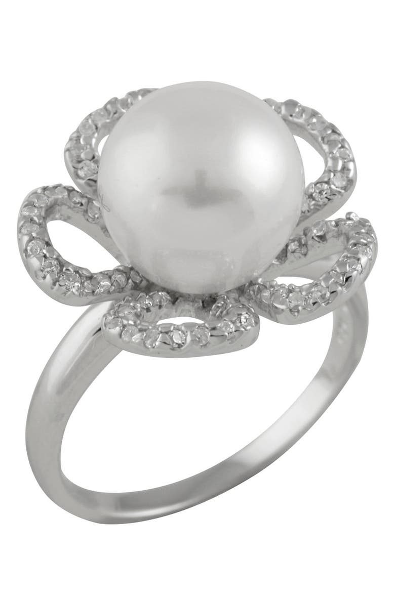 SPLENDID PEARLS Cultured 10-11mm Pearl Flower Ring | Nordstromrack
