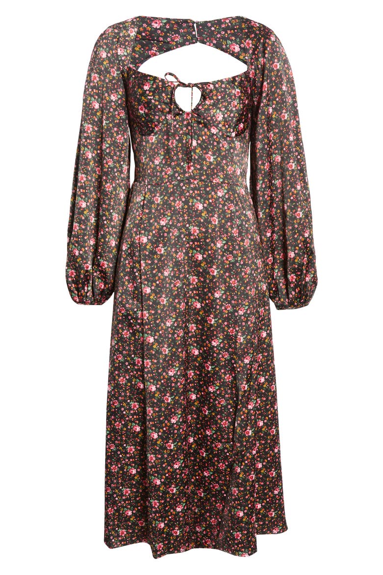 Sable Long Sleeve Bustier Dress, Alternate, color, PINK DITSY