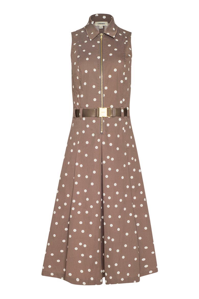 Kylo Polka Dot Belted Shirtdress, Alternate, color, CARDAMOM/ ECRU POLKA DOT