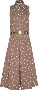 L'AGENCE Kylo Polka Dot Belted Shirtdress
