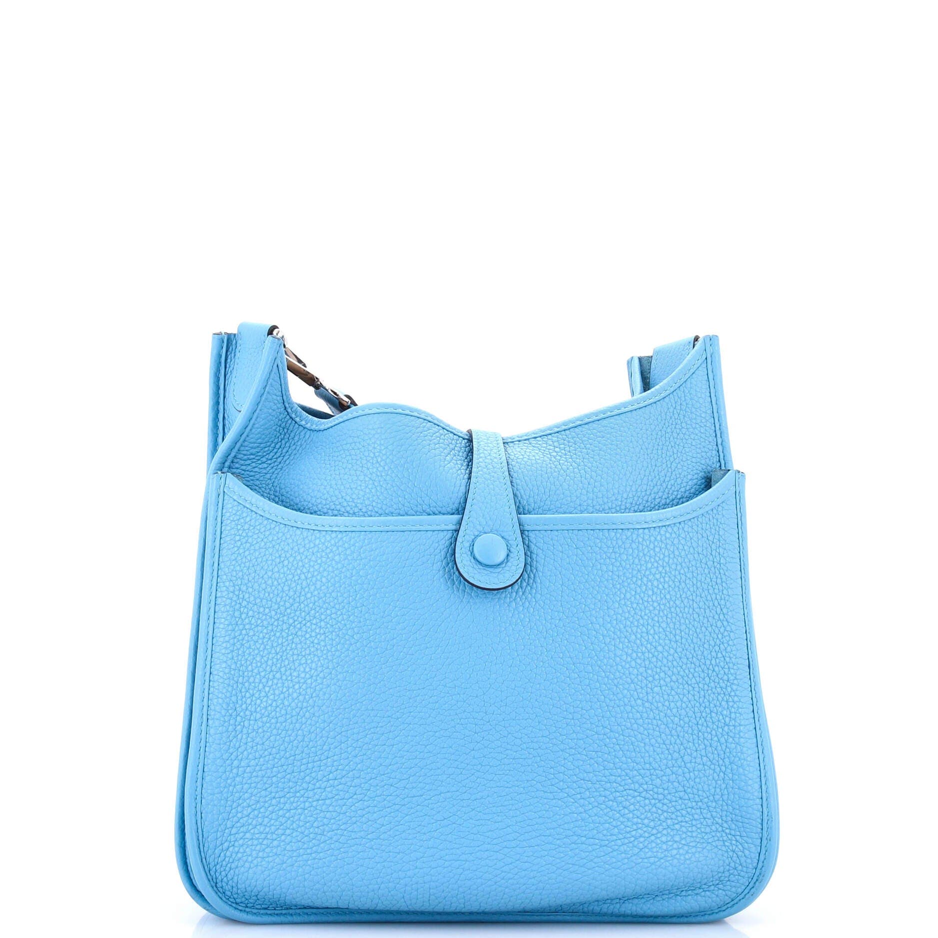 Pre-Owned Hermes Evelyne Bag Gen III Clemence PM, Alternate, color, Bleu Du Nord