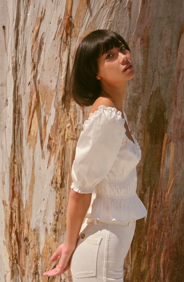 Reformation Vineyard Ruffle Blouse, Alternate, color, 