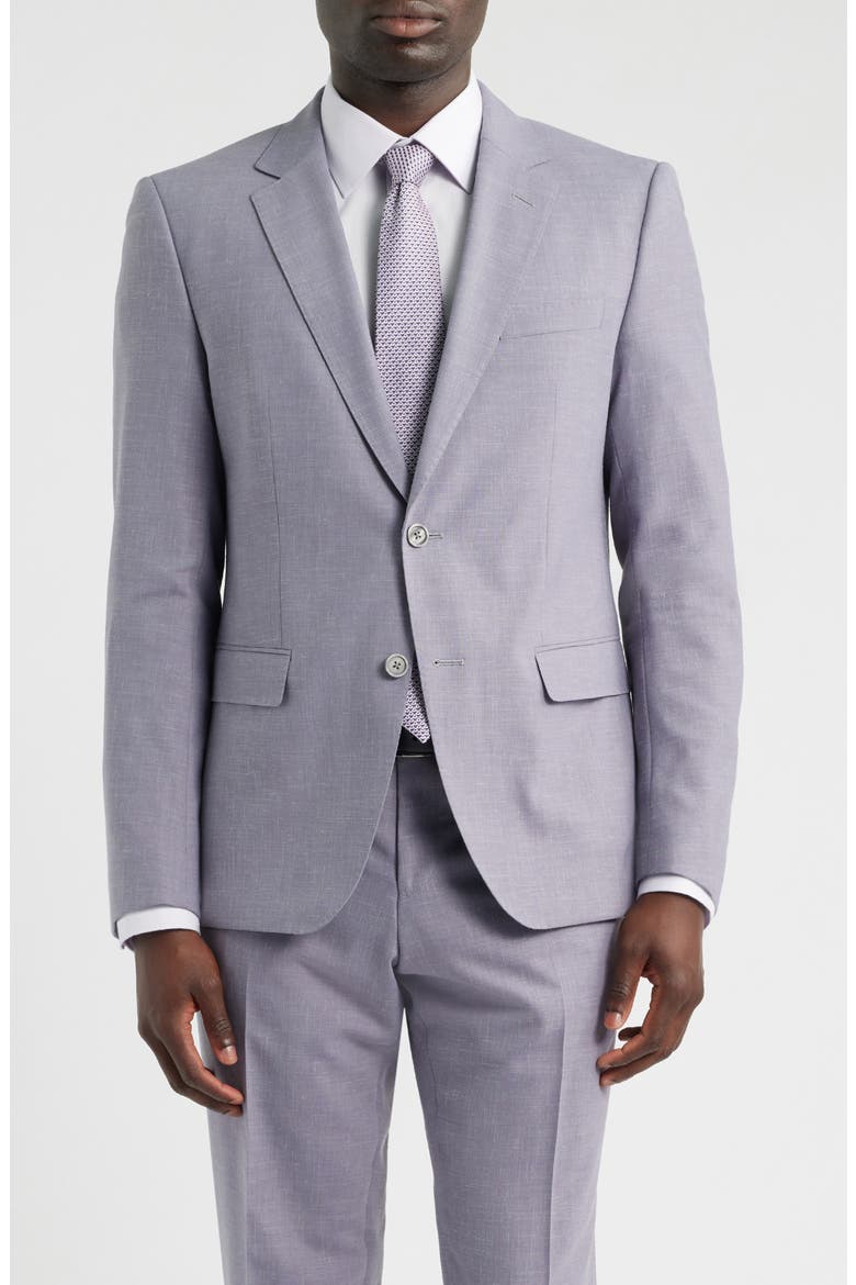Huge Medium Purple Mélange Wool Suit, Alternate, color, MEDIUM PURPLE