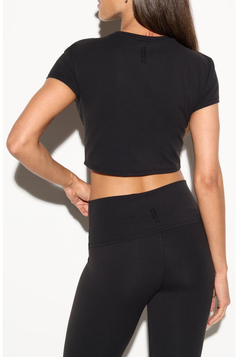 Huntley Performance Cropped T-Shirt, Alternate, color, BLACK