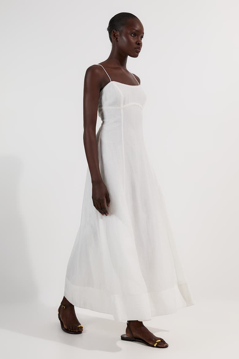 Strappy Woven Midi Dress, Alternate, color, Ivory