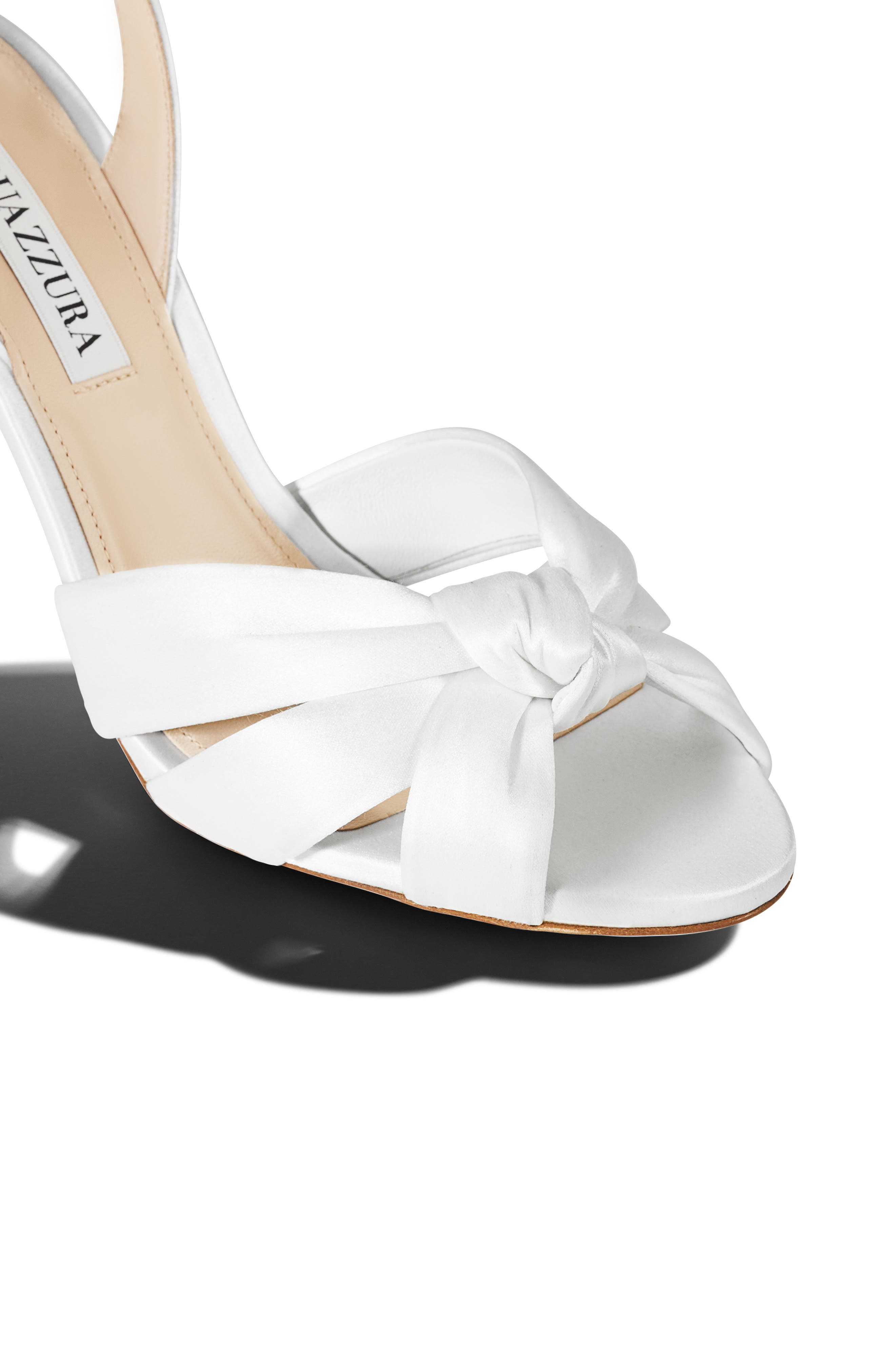 Aquazzura Nina Ankle Strap Sandal, Alternate, color, White