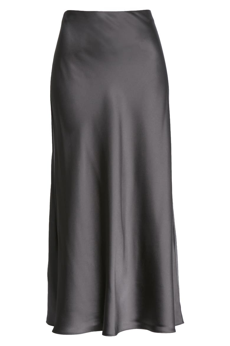 Seamed Midi Skirt, Alternate, color, EBONY