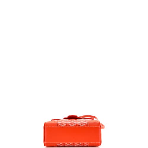 Pre-owned Goyard Goyard Saigon Top Handle Bag Coated Canvas With Leather Mini In Orange