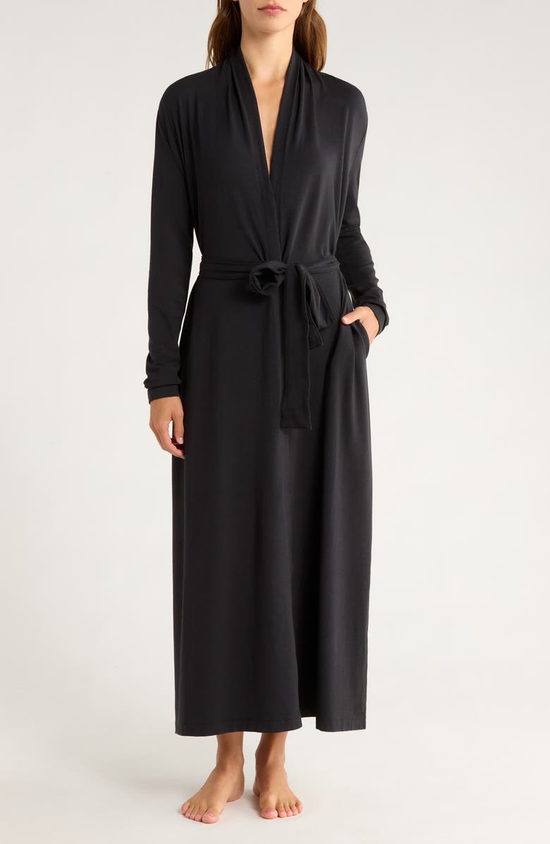 Lunya Slumberknit<sup>™</sup> Maxi Robe, Main, color, Black
