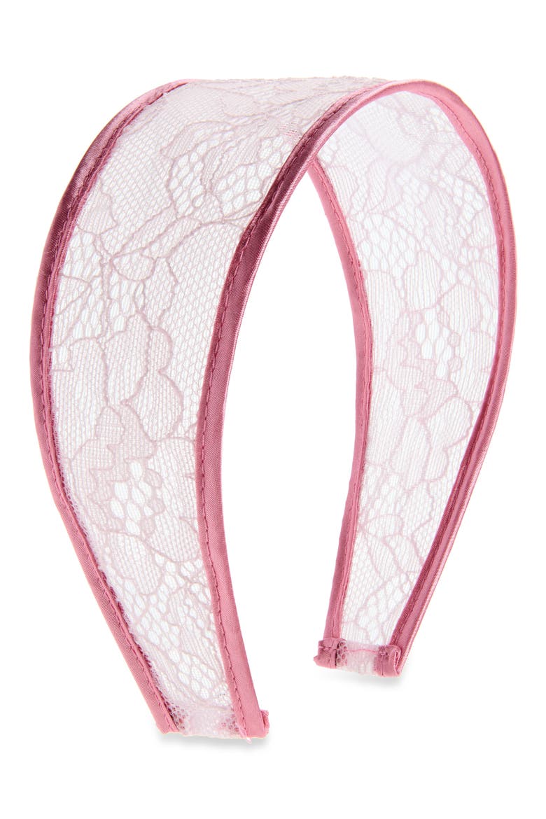 Embroidered Lace Headband, Main, color, BLUSH