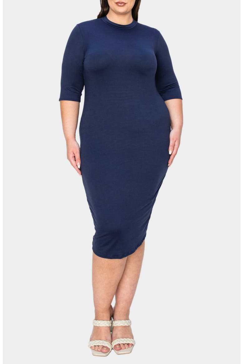 Mona Midi Dress, Main, color, NAVY