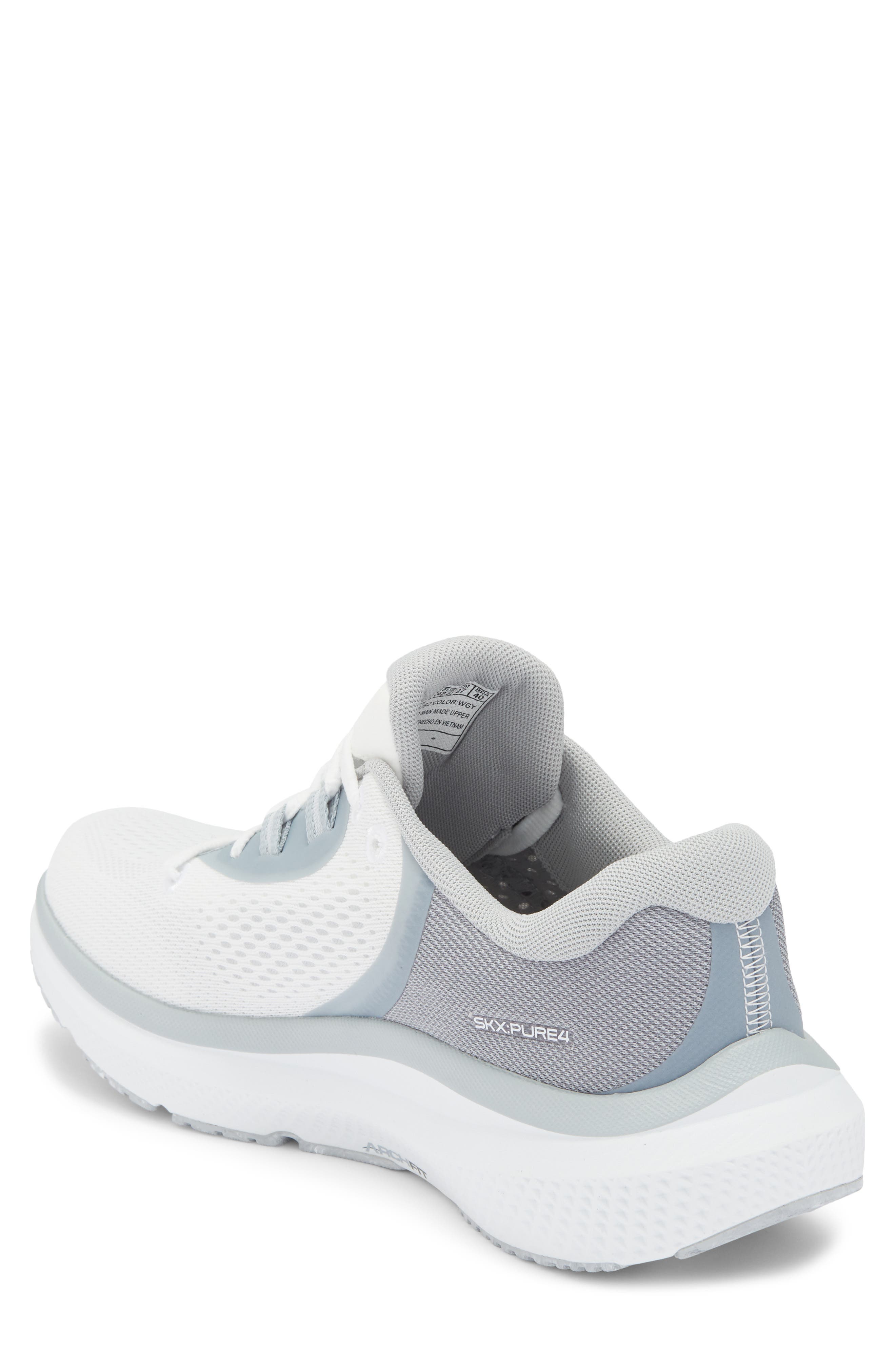 Go Run Pure 4 Arch Fit Running Shoe, Alternate, color, WHITE/ GRAY