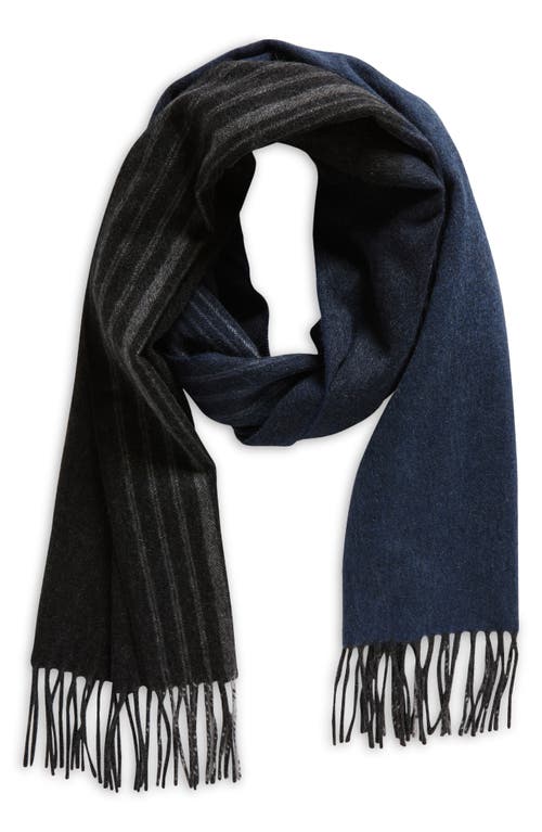 Andrew Stewart Tri-color Cashmere Scarf In Blue