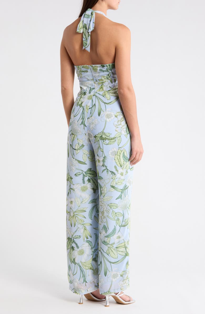 SUGARLIPS Serenade Bloom Halter Jumpsuit, Alternate, color, White-Greens