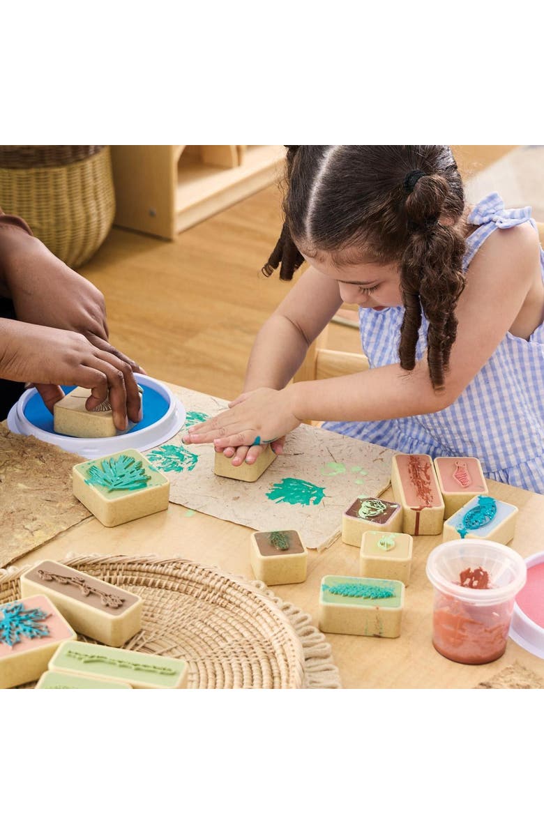 Kaplan Early Learning Company Branches and Leaves Stamps - Set of 18, Alternate, color, Multicolored