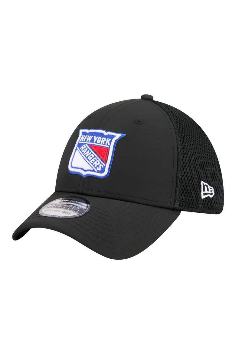 Men's New Era  Black New York Rangers Logo 39THIRTY Flex Hat, Main, color, Black
