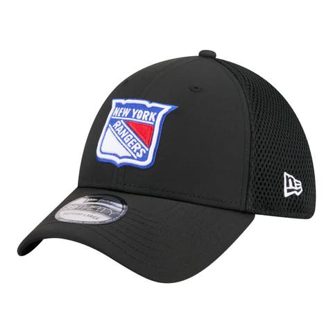 Men's New Era  Black New York Rangers Logo 39THIRTY Flex Hat