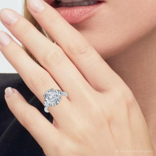 Bliss Diamond Certified 2.63ct Oval & Trapezoid Diamond Ring 14k Gold Or Platinum Lab Grown