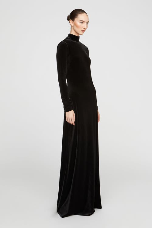 Halston Kaia Velvet Gown In Black