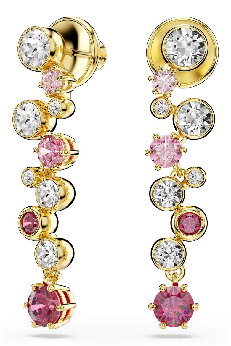 Constella Crystal & Zirconia Frontal Necklace, Alternate, color, GOLD/ RED