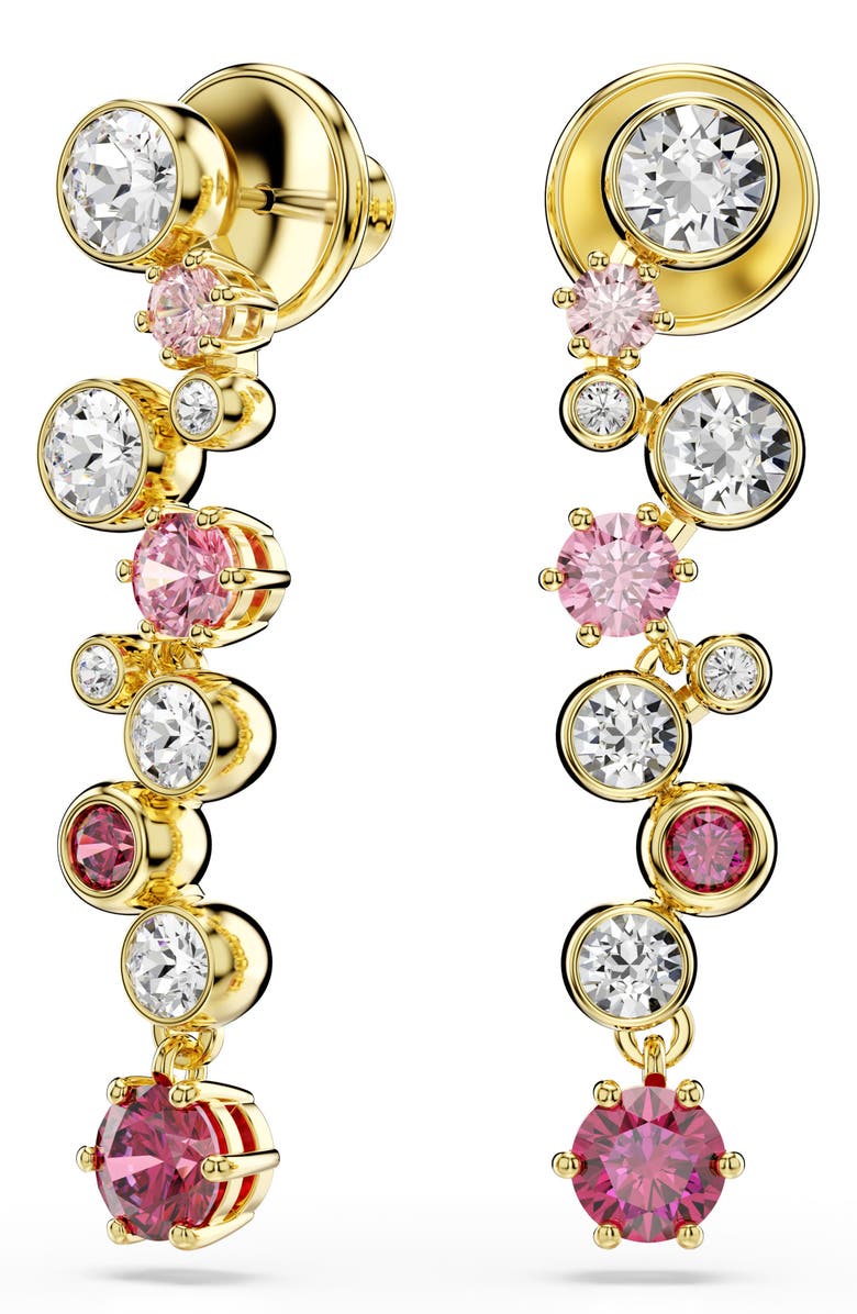 Swarovski Constella Crystal & Zirconia Frontal Necklace, Alternate, color, Gold/ Red