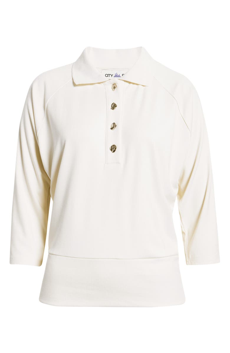 CITY BLUES Raglan Sleeve Polo, Alternate, color, Cream